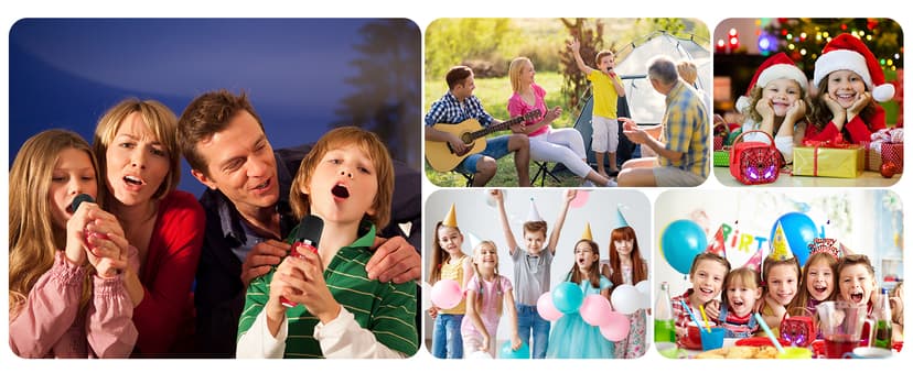 Mini Karaoke Machine Toys Gifts: Kids Toys Christmas Birthday Gifts for 4 5 6 7 8 9 Years Old Girl Boy Stocking Stuffers LED Portable Bluetooth Speaker with 2 Wireless Microphone Girl Gift Age 3-12+