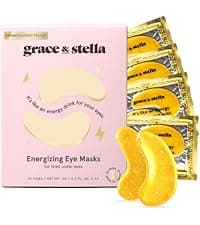 grace & stella Award Winning Under Eye Mask - Travel Essentials - Birthday Gifts for Women - Gel Eye Patches for Dark Circles, Puffy Eyes, Wrinkles, Undereye Bags - Vegan - Self Care (24 Pairs, Gold)