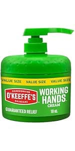 O'Keeffe's Working Hands Hand Cream for Extreme Dryness - 3.4 oz Jar (1 Pack) - Repairing Skincare for Cracked, Dry Hands