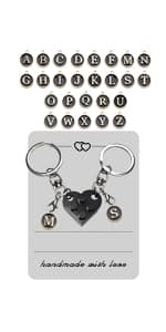 Personalized Brick Matching Heart Keychains - Valentine's Gifts for Mom, Dad, Couple, Boyfriend, Girlfriend, Lovers