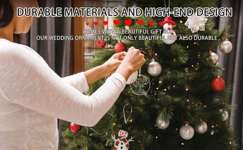 Christmas Ornaments 2025,Our First Christmas Married Ornaments Wedding Gifts for Couples 1st Xmas Married Ornament 2025 Mr and Mrs Bridal Shower Bachelorette Gifts for Bride to be Newlyweds Her Women