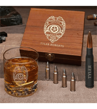 Personalized Whiskey Decanter Set with Wood Gift Box - Custom Bourbon and Scotch Gift Boxed Set