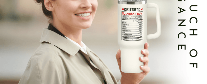 Gifts for Girlfriend - Girlfriend Gifts for Women - Anniversary, Valentines, Birthday Cup for Her - Romantic Love Glass for Couple - 40 Oz Stainless Steel Tumbler with Lid