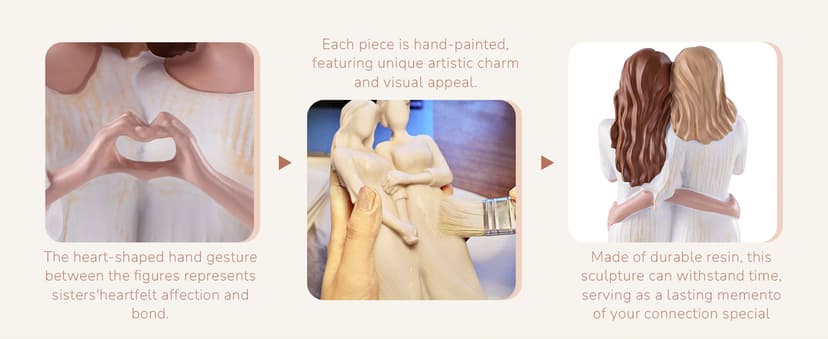 Sister Figurines - Best Friends Gifts for Women, Bestie Friendship Christmas & Birthday Gift