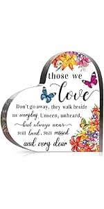 Jetec Bereavement Gift Acrylic Heart Sympathy Memorial Condolence Gift for Loss of Loved One Remember Me Grieving Present for Remembrance Table Decor(6 x 6 x 0.6 Inch)