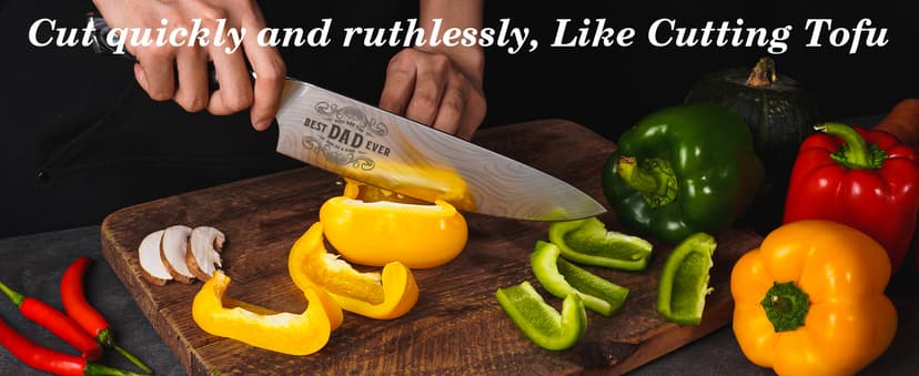 Gifts for Dad Men, Dads Gifts for Dad, Dad Birthday Gift from Daughter Son Kids, 8 inch Pro German 1.4116 Chef Knife, Kitchen Knife Gift Set for Best Dad Father Christmas Xmas Gifts