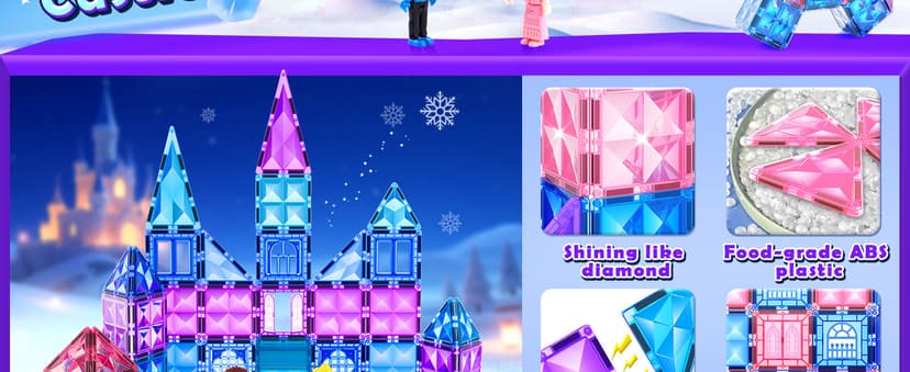 Soyee Diamond Magnetic Building Blocks - Princess Toys for 3-8 Year Old Girls & Boys - 3 4 5 6 Year Old Girl Birthday Xmas Present