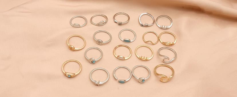 FUTIMELY Boho Retro Stackable Rings Sets for Women Knuckle Joint Finger Knuckle Nail Ring Sets Moon Stars Stack Preppy Statement Rings Cute Trendy Stuff Jewelry