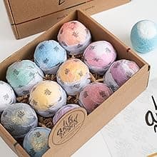 LifeAround2Angels Bath Bombs Gift Set 12 USA made Fizzies, Shea & Coco Butter Dry Skin Moisturize, Perfect for Bubble Spa Bath. Handmade Birthday Mothers day Gifts idea For Her/Him, wife, girlfriend
