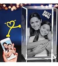 3D Crystal Photo, Christmas Personalized Gift,Customized Gifts for Wife, Women, Him, Her, Dad and Mom. Custom Picture Gifts for Christmas, Father's Day, Birthday, Wedding, Anniversary, Memorial, Picture Gift for Pet Lovers.