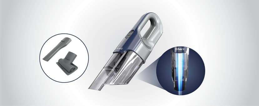 Shark Cyclone PET Handheld Vacuum with 8" Crevice Tool, HyperVelocity Suction, Navy Blue/Grey, CH701