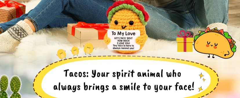 Boyfriend Husband Anniversary I Love You Gifts for Her Him Women Girlfriend Wife Birthday Unique Gift Idea, Handmade Crochet Taco Couples Romantic Valentines Christmas Small Wedding Gifts - To My Love