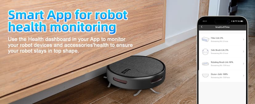 Robot Vacuum and Mop Combo, Robot Vacuum Cleaner, 6 Cleaning Modes, Large Capacity Water Tank Dustbin, Self-Charging, WiFi/App/Alexa, Ideal for Hard Floor, Carpet, Pet Hair