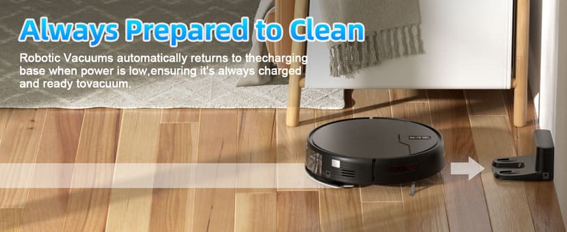 Robot Vacuum and Mop Combo, Robot Vacuum Cleaner, 6 Cleaning Modes, Large Capacity Water Tank Dustbin, Self-Charging, WiFi/App/Alexa, Ideal for Hard Floor, Carpet, Pet Hair