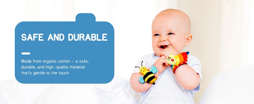 Infinno Baby Wrist Rattle Socks and Foot Finder Set, Perfect Baby Toys for 0-12 Months Newborn Boys and Girls As Shower Gifts, Garden Bug Series