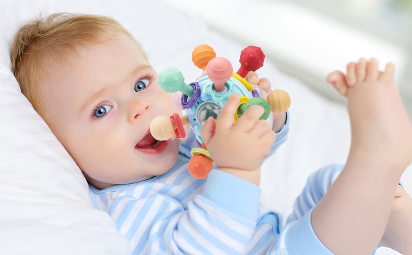 Baby Montessori Sensory Toys for 0-6 6-12 Months, Baby Teether Teething Toys for Babies 0 3 6 9 12 18 Months, Newborn Infant Learning Developmental Toys Gifts for 1 2 Year Old Boys Girls