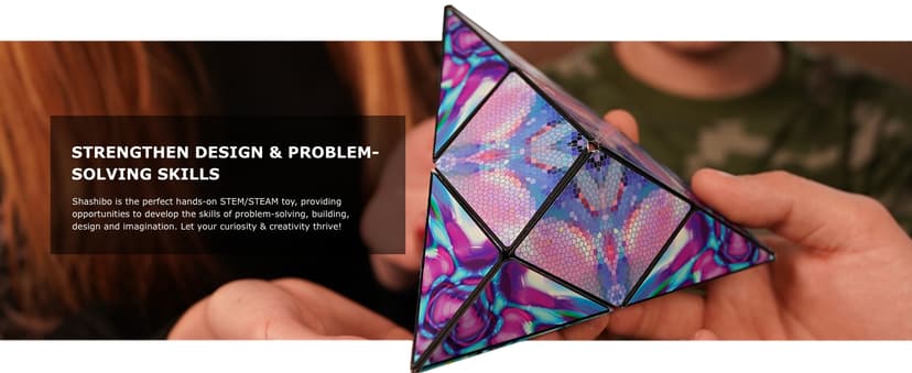 SHASHIBO Shape Shifting Box - Award-Winning Fidget Toy w/ 36 Rare Earth Magnets - Fidget Cube Transforms Into Over 70 Shapes, Sensory Toy Gift for Kids, Teens, and Adults (Wings)