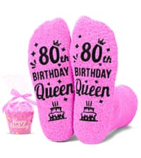 HAPPYPOP Birthday Gift Ideas for Women - Socks for 75 80 85 90 95 Year Olds, Elderly Gifts