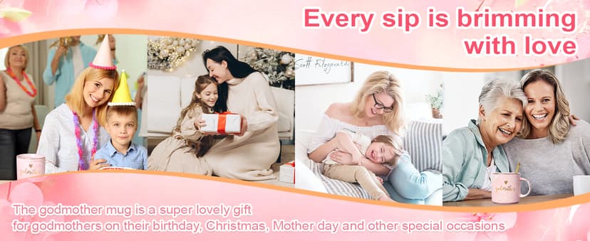 Buecasa Godmother Gifts from Godchild - Godparent Picture Frame Wood Grain with 4x6 Inches Vertical Photo- Gifts for Goddaughter and Godson