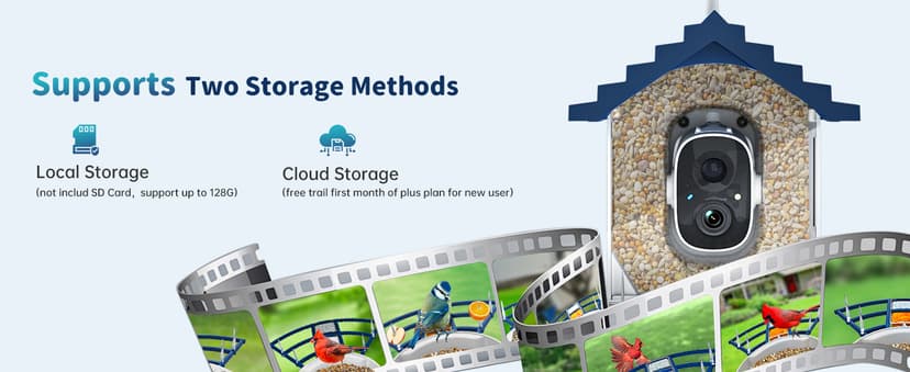 Smart Bird Feeder with Camera Solar Powered & AI Bi rd Identification, 2.4Ghz WiFi Bird feeders for Outdoors, 2K Live Video, Nstant Arrival Alerts - Gifts for Women