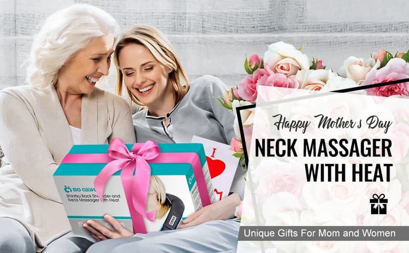 Mo Cuishle Shiatsu Neck and Shoulder Massager with Heat – Deep Kneading Massage for Relaxation – Ideal for Christmas, Mother's Day, Father's Day, Gifts for Men, Women, Mom and Dad