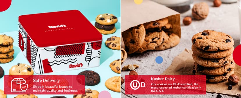 David's Cookies 2lbs Assorted Flavors Fresh Baked Cookies - Handmade and Gourmet Cookies - Delectable and Made with Premium Ingredients - Cookie Gift Basket - Great Gift For All Occasions