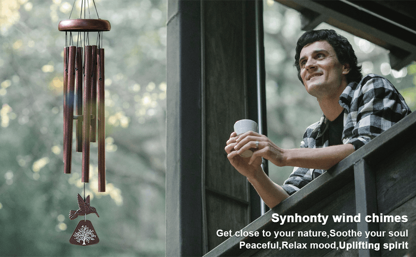 Sympathy Wind Chimes with Hummingbird Wind Spinner, Memorial Wind Chimes for Loss of Loved One Prime, Bereavement/Sympathy/Memorial Gift for Loss of Mother Father Husband Condolence Remembrance