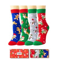 HAPPYPOP Christmas Socks for Kids Adult - Xmas Socks Stocking Stuffers for Boys Girls