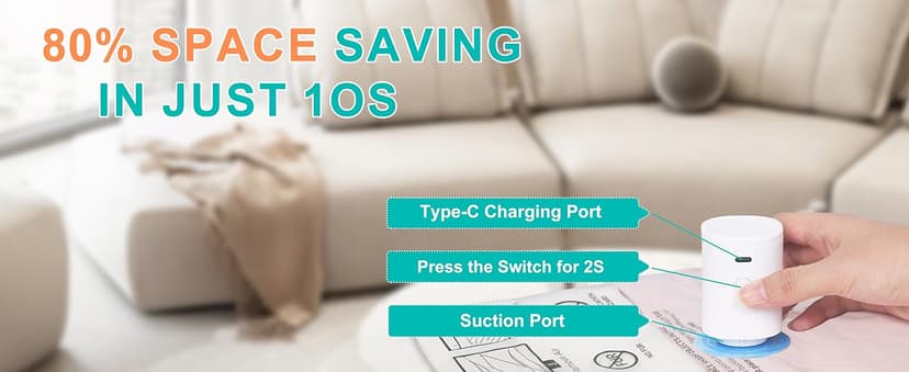 Vacuum Storage Bags with 3000Pa Wireless Pump for Travel, 12 Pack Vacuum Seal Bags for Clothing Travel, Compression Vacuum Bags for Clothes,Luggage,Blankets(4 Large, 4 Medium, 4 Small)