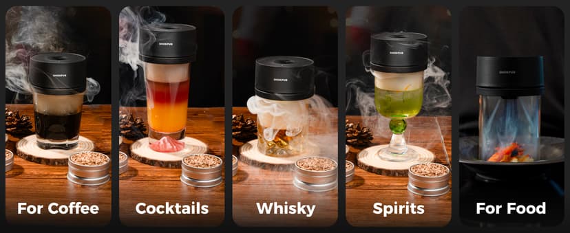 Electric Whiskey Smoker Kit Built-in Lighter, No Butane Needed, Rechargeable Cocktail Smoker Kit with 6 Wood Chips, Old Fashioned Drink Smoker Kit, Bourbon Whiskey Gifts for Men,Dad,Husband