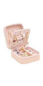 KElofoN Travel Jewelry Case and Organizer with Mirror - Gift for Women and Girls