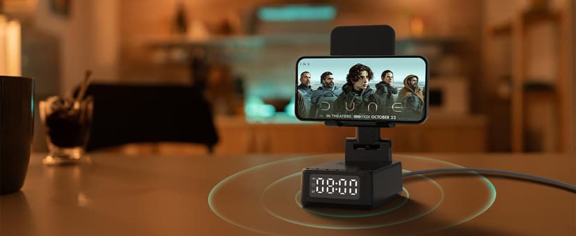 Birthday Gifts for Men Women,6-in-1 Cell Phone Stand Holder with Wireless Bluetooth Speaker & Wireless Charger,Alarm Clock for iPhone,HD Surround Sound Portable Bluetooth Speaker Gifts for Him Her