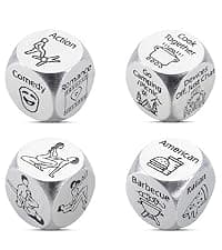 Anniversary Steel Gifts for Him Her Date Night Dice Gift for Boyfriend Girlfriend Wife Husband Couple Women Men Food Dice Decider Sweetest Day Birthday Wedding Valentines Christmas White Elephant
