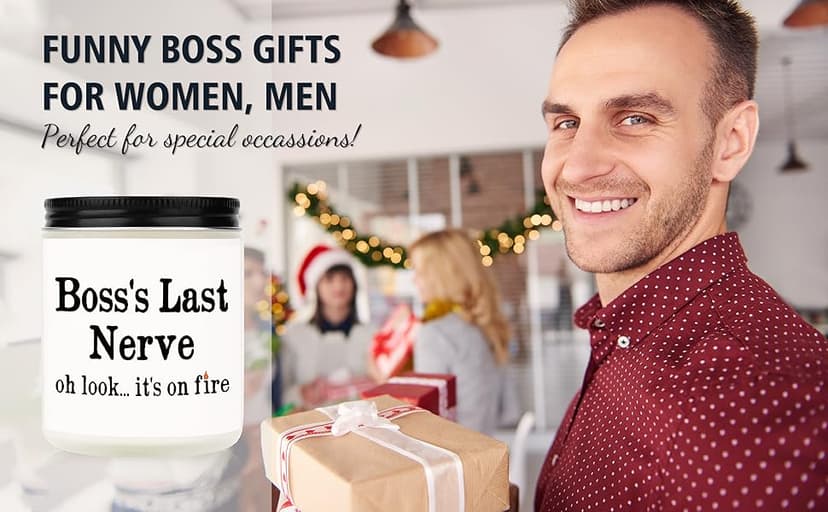Funny Boss Gifts for Women Men- Handmade Lavender Soy Wax Candle- Best Boss Lady Gifts for Women, Birthday Christmas Gift for Boss Female, Boss's Last Nerve Candle (7oz)