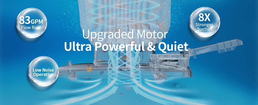 Rechargeable Pool Leaf Vacuum with Telescopic Pole, 83GPM Powerful Suction– Cordless Pool Skimmer for Inground & Above Ground Pools with 6.6Gal Leaf Catcher Bag for Heavy Debris Areas