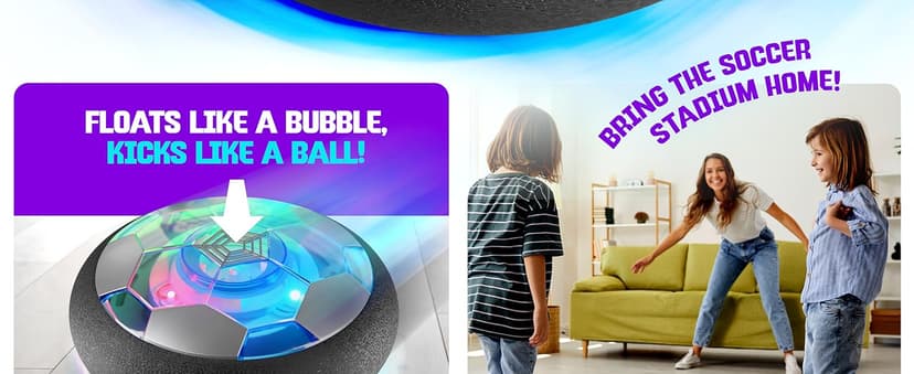 Hover Soccer Ball for Kids - Boy Birthday Gifts - Indoor Toy Games Gift for Boys Age 6, 7, 8, 9, 10, 11, 12 Year Old - Light-Up Toys Game for Kid - 6-8, 8-12 - Gift for 8 Year Olds (Single)