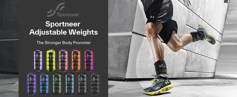 Sportneer Adjustable Ankle Weights 1 Pair 2 4 6 8 10 Lbs Leg Weight Straps for Women Men, Weighted Ankle Weights Set for Gym,Fitness, Workout,Walking, Jogging,1-5 lbs Each Ankle, 1 Pair 2-10 lbs