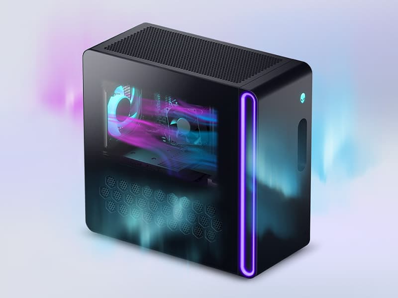 Alienware Aurora Gaming Desktop ACT1250 - Intel Core Ultra 9 285 Processor, Liquid Cooled, NVIDIA GeForce RTX 5080, 32GB DDR5 RAM, 1TB SSD, 1000W Platinum Rated PSU, Win 11 Home - Clear Panel