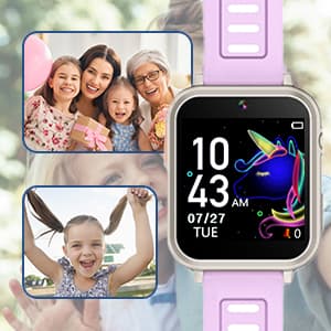 Kids Smart Watches Girls Gift for Girls Age 6-12, 24 Puzzle Games HD Touch Screen Kids Watch with Video Camera Music Player Pedometer Flashlight 12/24 hr Toys for 7 8 9 10 11 12 Year Old Girl Boys