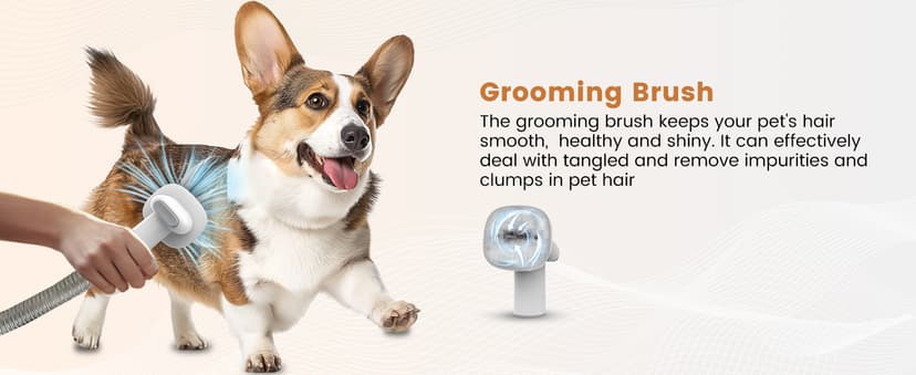 Dog Grooming Vacuum and Kit, Clipper Nail Trimmer Grinder, 2.5L Dust Cup 7 Grooming Tools 11000Pa Pet Vacuum for Shedding Grooming, Dog Hair Vacuum, Home Cleaning, PG50 Plus