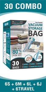 20 Pack Vacuum Storage Bags, Space Saver Bags (4 Jumbo/4 Large/4 Medium/4 Small/4 Roll) Compression for Comforters and Blankets, Sealer Clothes Storage, Hand Pump Included