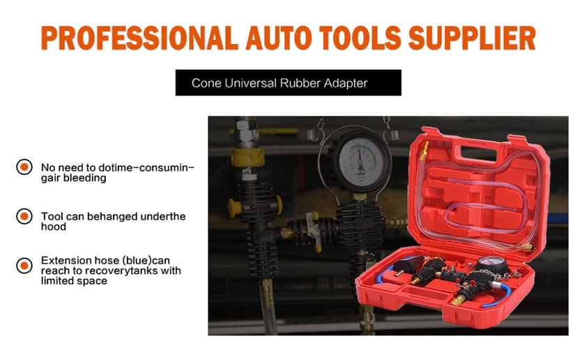 Vacuum Type Coolant Filling Tool Kit, Automotive Radiator Purge and Antifreeze Refill Tool Housing Hose with Adapter for Most Cars, Vans, SUVs and Trucks