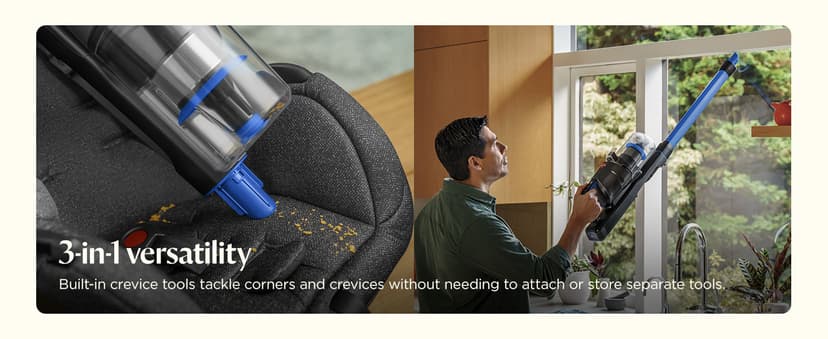 Bissell PowerClean FurFinder 200W Self-Standing Cordless Vacuum w/Tangle Free Brush Roll, Strong Suction, Removeable Battery, Wall Mount, Upholstery Tool & Bright Headlights