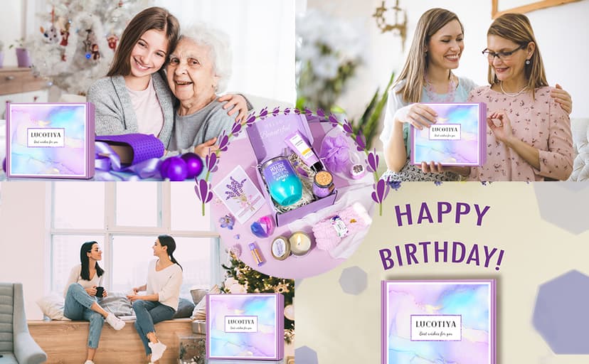 LUCOTIYA Gifts for Women, Christmas Gifts Basket for Woman Birthday Wine Tumbler Self Care Package Gift for Mom, Bestie, Her, Sister, Wife, Auntie Thank You Gift for Women Teacher Appreciation