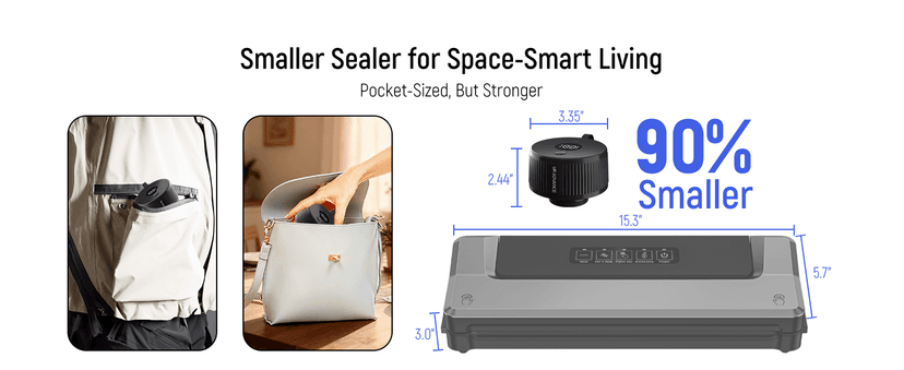 Upgraded 3-in-1 Electric Mason Jar Vacuum Sealer Kit for Jars, Bags, Food Savers & Containers | Auto-Stop Jar Sealer with 4-Hours Battery Life & One-Handed Operation for Dry Foods, Jams & Leftovers