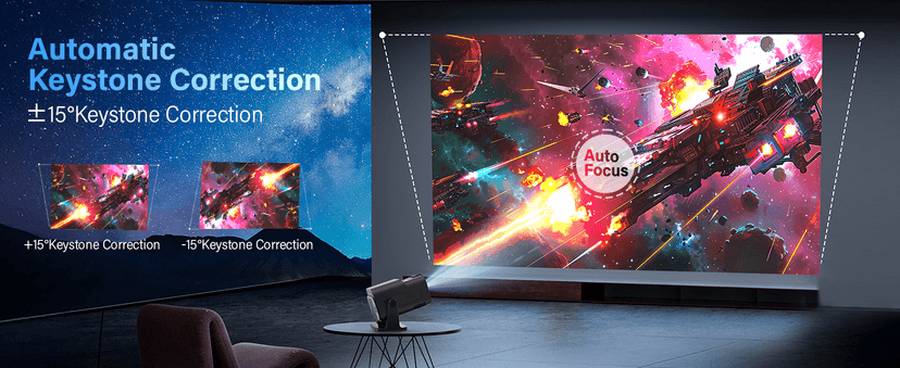 【Built-in Apps】Projector 1080P Full HD, 4K Projector with 270° Rotation,Portable Projector WiFi 6 & Bluetooth 5.2 Support,Featuring Auto Keystone Correction,HDMI/USB Connectivity Projector Black