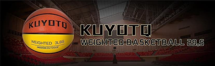 KUYOTQ 3LBS/3.3LBS/2.2LBS/ 29.5/28.5" Weighted Basketball Composite Indoor Outdoor Heavy Trainer Basketball for Improving Ball Handling Dribbling Passing and Rebounding Skill (deflated, Size 7/6)