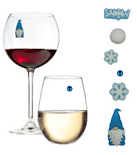 Simply Charmed Christmas Wine Glass Charms - Set of 6 Magnetic Drink Markers Great for Stemless Glasses - Winter Holiday Hostess Gift