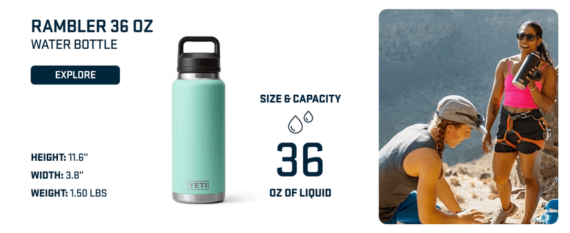 YETI Rambler 18 oz Bottle, Vacuum Insulated, Stainless Steel with Straw Cap, Black Forest Green