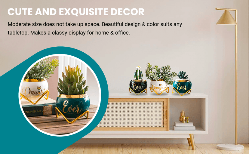 Daughter Gifts from Mom, Birthday Gift for Daughter, Mother Daughter Gifts, Happy Birthday Daughter, Best Daughter Ever Gift, Daughter In Law Gifts, Birthday Gifts for Daughter Adult, 3 Succulent Pots